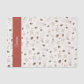Red Boho Woodland Winterberry Monogram Tissuepapier (Voorkant)