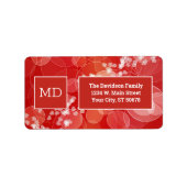 Red Bokeh Abstracte Valentijnse Etiket (Voorkant)