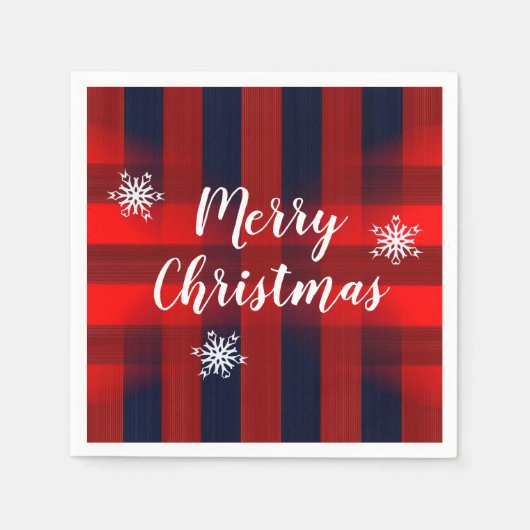 Red Bokeh Buffalo kerst Servet (Voorkant)