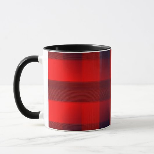 Red Bokeh Buffalo Plaid Mok (Links)