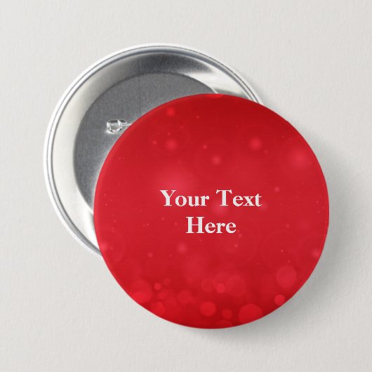 Red Bokeh Design SJABLOON, Ronde Button 7,6 Cm (Voorkant /achterkant)
