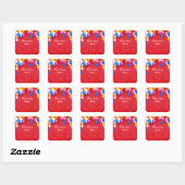 Red Bokeh Design SJABLOON Vierkante Sticker (Vel)