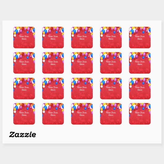 Red Bokeh Design SJABLOON Vierkante Sticker (Vel)