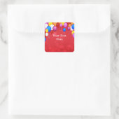 Red Bokeh Design SJABLOON Vierkante Sticker (Tas)