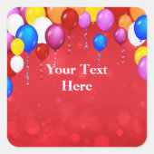 Red Bokeh Design SJABLOON Vierkante Sticker (Voorkant)