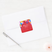 Red Bokeh Design SJABLOON Vierkante Sticker (Envelop)