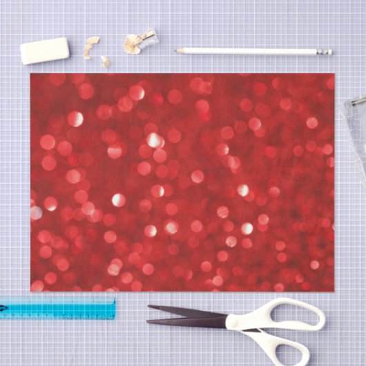 Red Bokeh Glitter Pattern Tissuepapier (Craft)