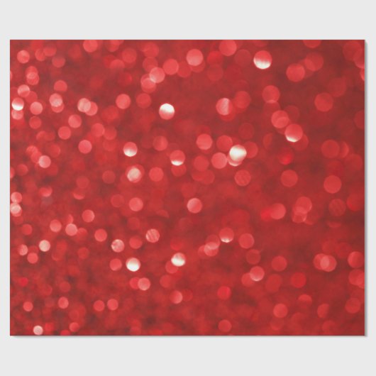 Red Bokeh Glitter Print Cadeaupapier (Vlak)