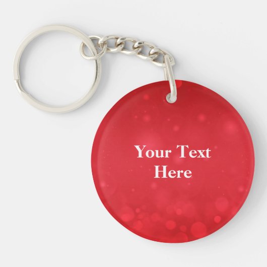 Red Bokeh-ontwerp, SJABLOON Sleutelhanger (Voorkant)