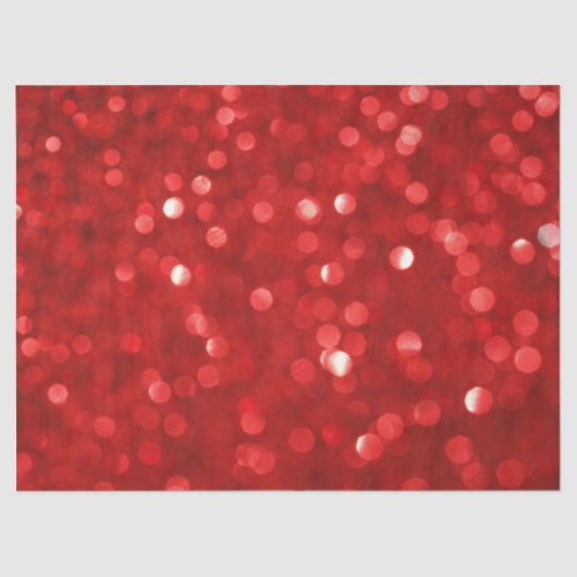 Red Bokeh Style Glitter Tissuepapier (Voorkant)