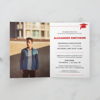 Red Bold AFSTUDEREN Letters en Pet Afstuderen