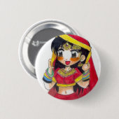 Red Bollywood Ronde Button 5,7 Cm (Voorkant /achterkant)