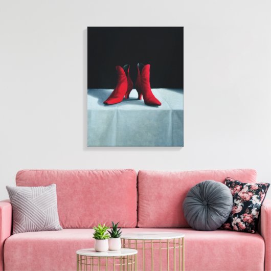 Red Boots 1995 Canvas Afdruk (Insitu (Woonkamer))