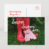 Red Boots Secret Sister Briefkaart - voor elke gel (Voorkant / Achterkant)