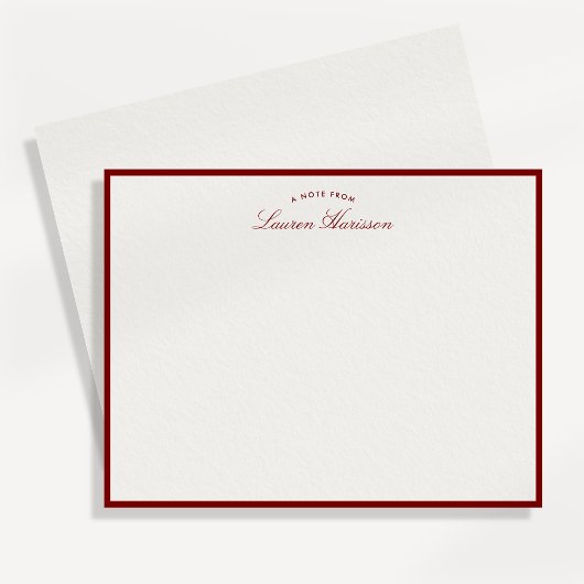 Red Border Elegant Modern Stationery Note Kaart