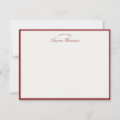 Red Border Elegant Modern Stationery Note Kaart (Voorkant)