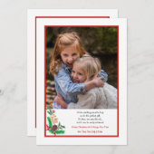 Red Border Holiday Foto Platte Kaart (Voorkant / Achterkant)