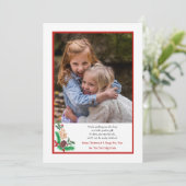 Red Border Holiday Foto Platte Kaart (Staand voorkant)
