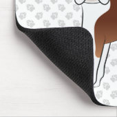 Red Boston Terrier Cute Cartoon Dog Drawing & Paws Muismat (Hoek)