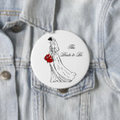 Red Bouquet Bride Ronde Button 4,0 Cm (In situ)