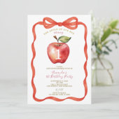 Red Bow Apple van ons eerste verjaardagsfeestje vo Kaart (Staand voorkant)