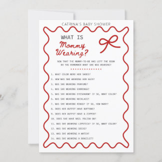 Red Bow Baby shower - Bewerkbare naam, 5x7 Invitat Kaart