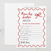 Red Bow Baby shower - bewerkbare naam, 5x7 Kaart (Voorkant / Achterkant)