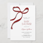 Red bow baby shower kaart (Voorkant)