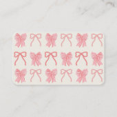 Red Bow & Blue Stripes Baby Diaper Raffle Ticket Informatiekaartje (Achterkant)