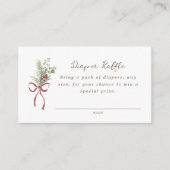 Red Bow Bouquet Baby shower Luier Raffle Informatiekaartje (Voorkant)