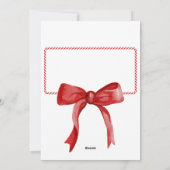 Red Bow Candy Cane Coquette Vrolijk Kerstfeest Feestdagenkaart (Achterkant)