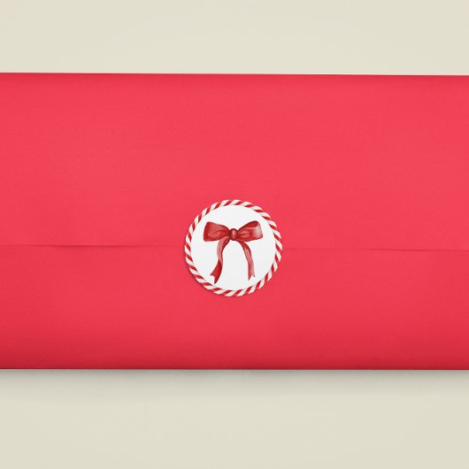 Red Bow Candy Cane Feestelijke Kerstcadeau Sticker