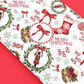 Red Bow Candy Cane Feestelijke Kerstcadeau Sticker