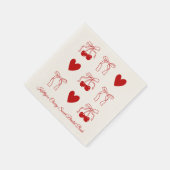 Red Bow Cherry Sweet Vrijgezellenfeest servetten (Hoek)