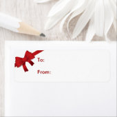 Red Bow Christmas Gift Label (Insitu)
