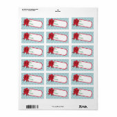 Red Bow Christmas Gift Label Labels (Full Sheet)