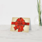 Red Bow Christmas Kaart (Voorkant)