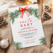Red Bow Christmas Père Noël Baby shower Invitation