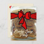 Red Bow Cookie Swap Party Uitnodigingen (Voorkant / Achterkant)
