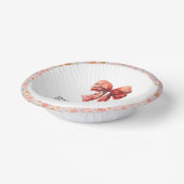 Red Bow Coquette Elegant Bloemen Kerstmis Papieren Kommen (Gebogen)