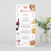 Red Bow Coquette Italian Bridal Shower Menu (Debout devant)