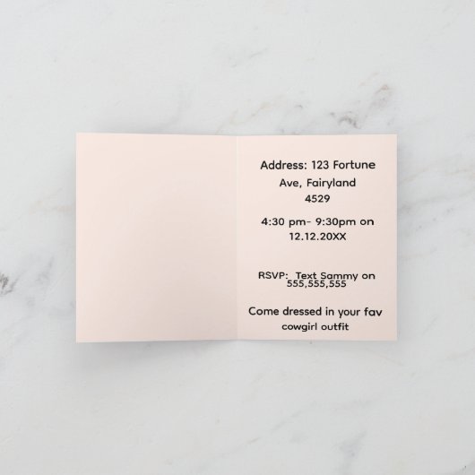 Red Bow Folded Party Invitation (Binnen)