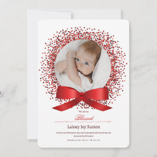 Red Bow Foto Geboorte Annou Aankondiging