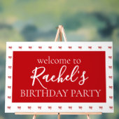 Red Bow Girl Anniversaire fête Affiche de bienvenu (Neutre)