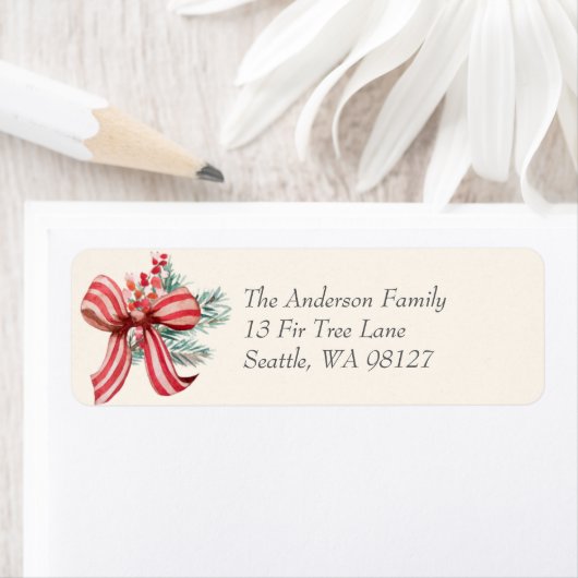 Red Bow Holiday Etiket (Insitu)