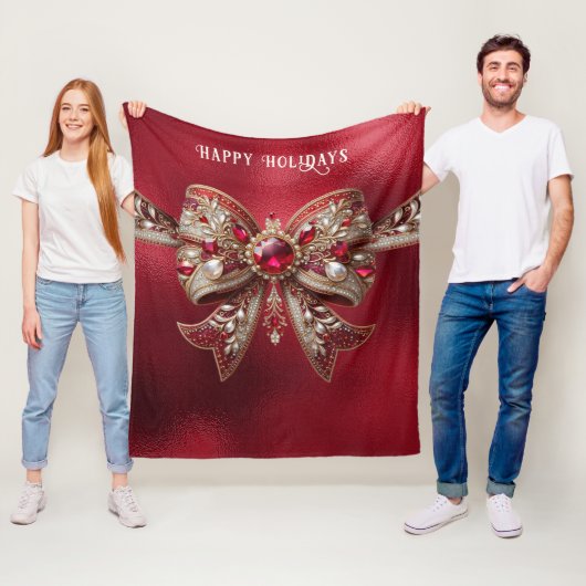 Red Bow Holiday Fleece Deken (In situ)