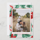Red Bow Holiday Green Photo Carte de Noël (Devant)