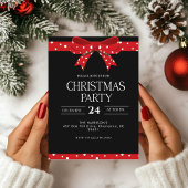 Red Bow Holiday Kerstdiner Kaart