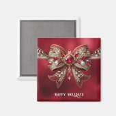 Red Bow Holiday Magnet (Recto/Verso)