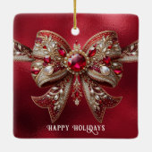 Red Bow Holiday Ornament (Achterkant)